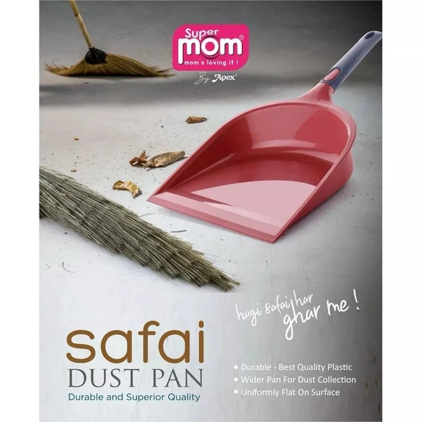 Supermom Safai Dust Pan with Heavy Plastic Material with Handle - Multi-color