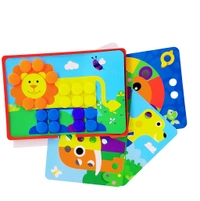 TOYs BOX BUTTON ART Animals 2 in 1Games Age 3+ Years 