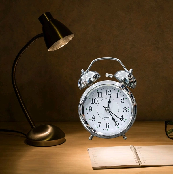 Classic Alarm Clock (Table Clock) With Steel Body 