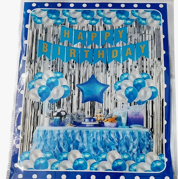 King Party Combo Set (24 Pcs) Complete Solution For Decoration Theme - Blue