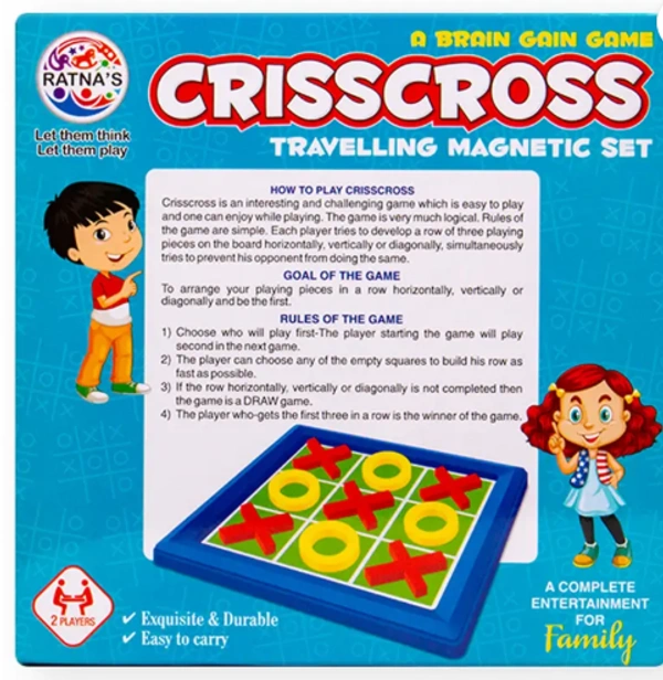 RATNA'S Crisscross Travelling Magnetic Set Party & Fun Games Board Game Party - 30 x 20 x 4 cm, Multi-color