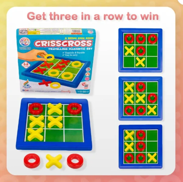RATNA'S Crisscross Travelling Magnetic Set Party & Fun Games Board Game Party - 30 x 20 x 4 cm, Multi-color