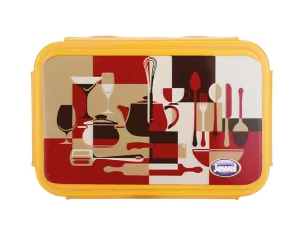 Jewel Snap Steel Big Insulated Stainless Steel Lunch Box with Partition | Compact Tiffin Box for Kids & Adults | Stylish Design with Quote | BPA-Free | Microwave Safe Lid - 550 ML, Multi-color