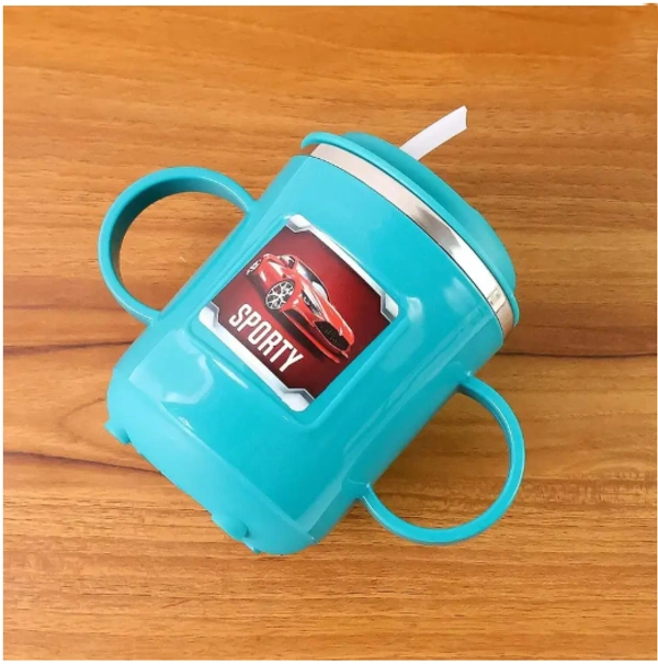 Supermom Kids Sipper Mug with Straw & Dual Handles – Approx 300ml (1 Pc)  - 300 ML, Multi-color