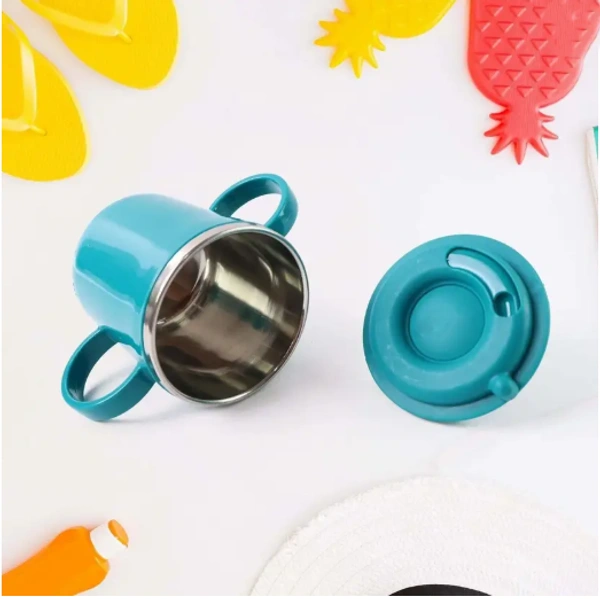 Supermom Kids Sipper Mug with Straw & Dual Handles – Approx 300ml (1 Pc)  - 300 ML, Multi-color