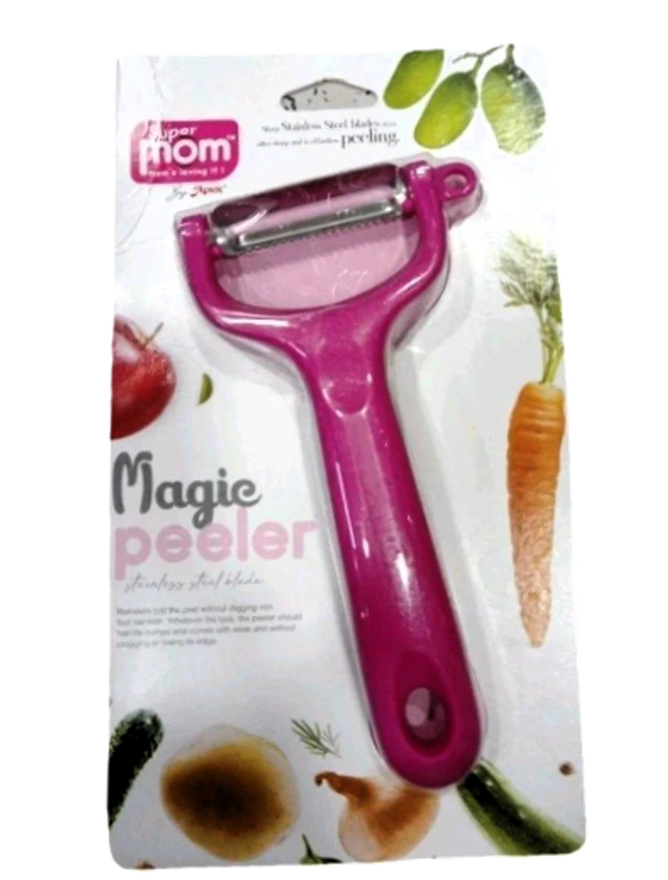 Super Mom Magic with Stainless Steel Blades Peeler - 2.5x7inch, Multi-color