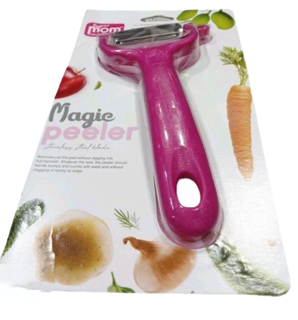 Super Mom Magic with Stainless Steel Blades Peeler - 2.5x7inch, Multi-color