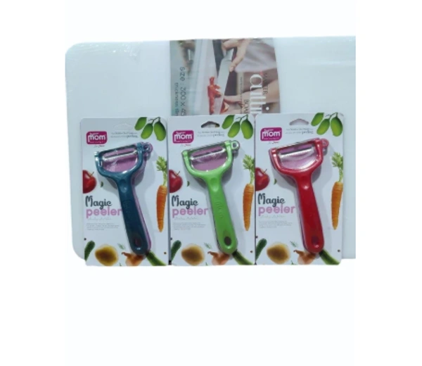Super Mom Magic with Stainless Steel Blades Peeler - 2.5x7inch, Multi-color