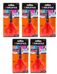 Munix SL-1145 Scissors | Stainless Steel Blades | Round tips for safety|  - 120 mm, Multi-color