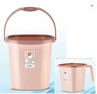 Cello Cubic Bathroom Set | Sturdy and Durable | Cubic Set | Lightweight and Rigid | Easy to Clean and Attractive Design - 18 LTR, Multi-Color