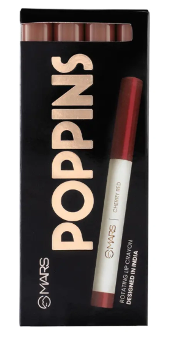 MARS Poppins Long Lasting Lip Crayon | Matte Finish | Smudge Proof & Kiss Proof Crayon Lipstick for Women (03-PLUM NIGHT) - PLUM NIGHT