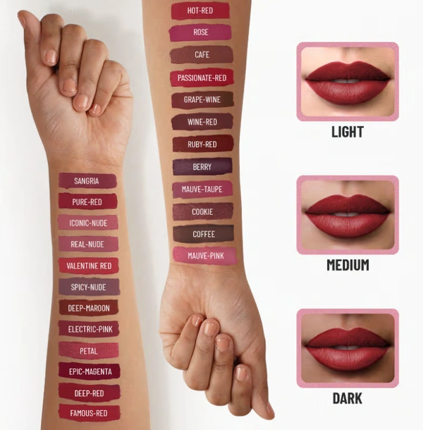 Swiss Beauty Matte Lip Ultra Smooth Matte Liquid Lipstick  - 6 ML, Coffee
