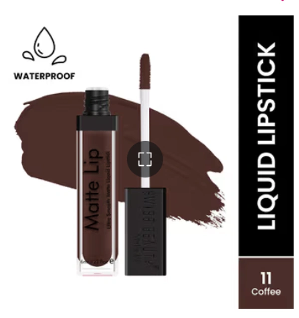 Swiss Beauty Matte Lip Ultra Smooth Matte Liquid Lipstick  - 6 ML, Coffee