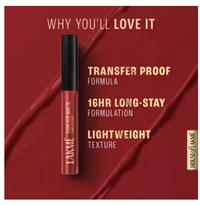 Lakme Forever Matte Liquid Lip Color, 16Hr Lipstick, Lightweight & Transferproof  - 6.5 ML, Crimson Rose