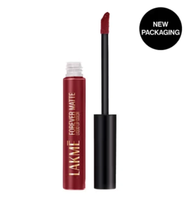 Lakme Forever Matte Liquid Lip Color, 16Hr Lipstick, Lightweight & Transferproof  - 6.5 ML, Crimson Rose