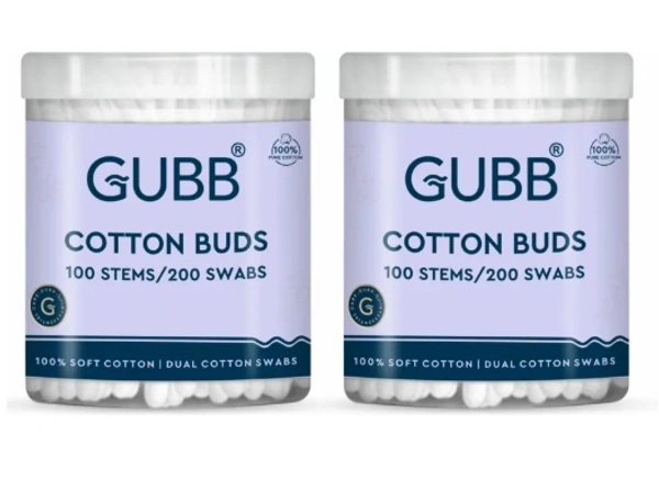 GUBB Paper Stick Cleaning Cotton Ear Buds Swabs for with Safety Tip 200 Sticks