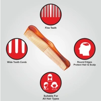 GUBB Grooming | Dressing Comb Shell with Round Teeth - Brown
