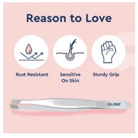 GUBB Flat Tip Tweezer for Women Eyebrows and Upper Lips  (Flat Tip) - SS