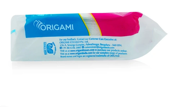 Origami Paper Napkins | Extra Soft Napkin | Paper Wipes | Single Packet 80 Sheets - 27 * 29 cm, White