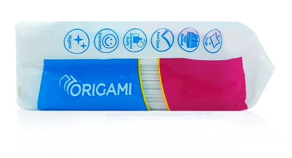 Origami Paper Napkins | Extra Soft Napkin | Paper Wipes | Single Packet 80 Sheets - 27 * 29 cm, White