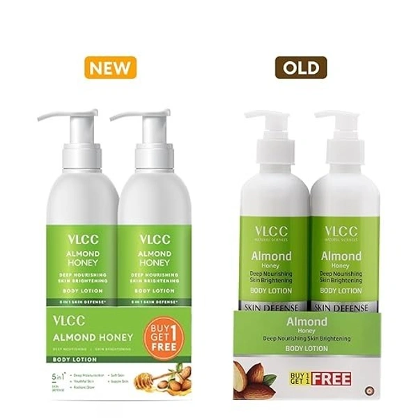 VLCC Almond Honey Deep Nourishing & Skin Brightening Body Lotion - 350ml + 350ml | Buy One Get One | Deep Nourishment, Glowing & Youthful Skin | With Almond Oil, Honey, Cocoa Butter & Aloe Vera. 8906008458817                                                                                