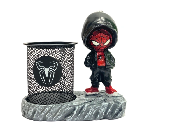 tradehub SpiderVerse Pen Holder - 15D x 10W x 15H Centimeters, white and black
