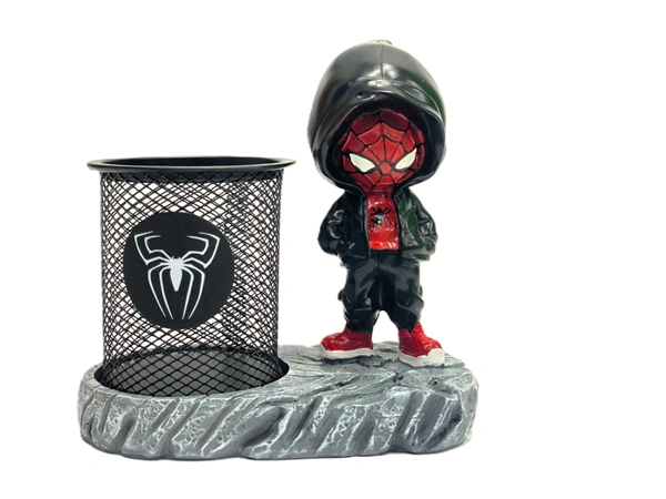 tradehub SpiderVerse Pen Holder - 15D x 10W x 15H Centimeters, white and black