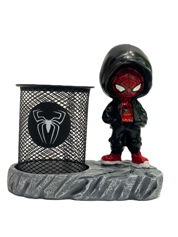tradehub SpiderVerse Pen Holder - 15D x 10W x 15H Centimeters, white and black