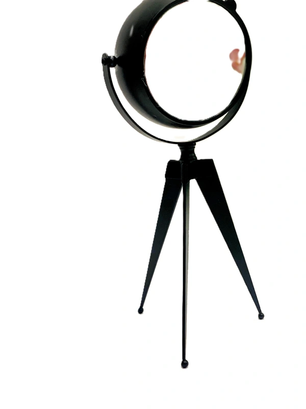 2 in 1 Clock & Mirror Silent Table Clock,Retro Classic Clock, Non-Ticking, Battery Operated, for Indoor/Living Room/Kitchen/Bedroom (Black) - 8W x 32H Centimeters, Black