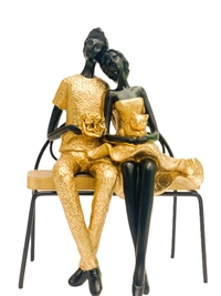 Couple Sculpture Handmade Resin Parents Birthday Gift Craft Home Decoration Wedding Anniversary - Gold Statue
