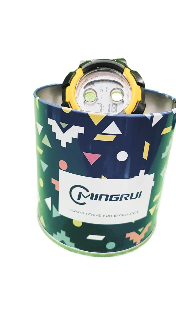 MINGRUI- 7 Light MR-8540061 Digital Yellow Dial Children Watch - Yellow