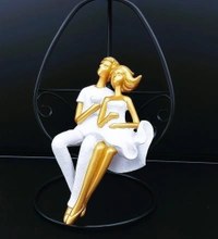 Cute Romantic Couple on Swing or jhula | Decorative Showpiece | Gift | Valentine
