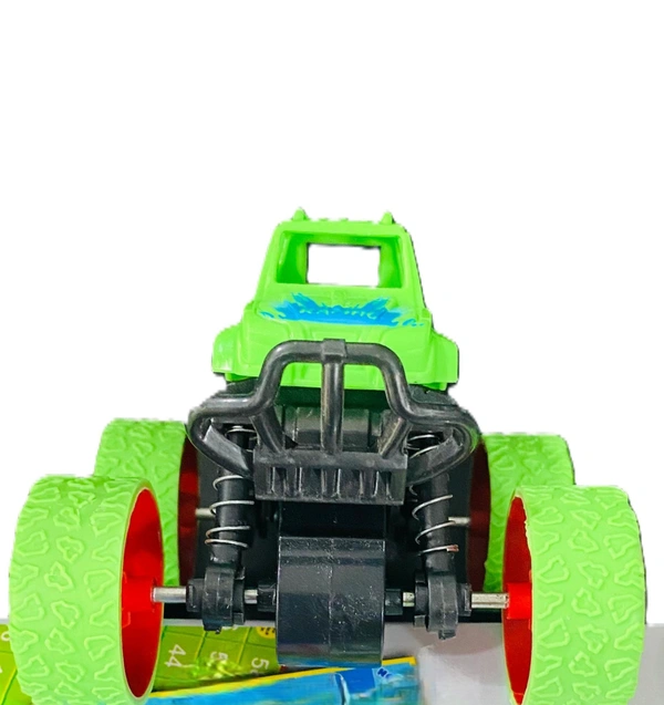4*4 Mini Monster Car Truck Toy for Kids | Friction Powered Rock Crawler Truck | Rubber Spring Shock Absorber Car Toy | Ideal Gift for Kids - Multicolor - Green