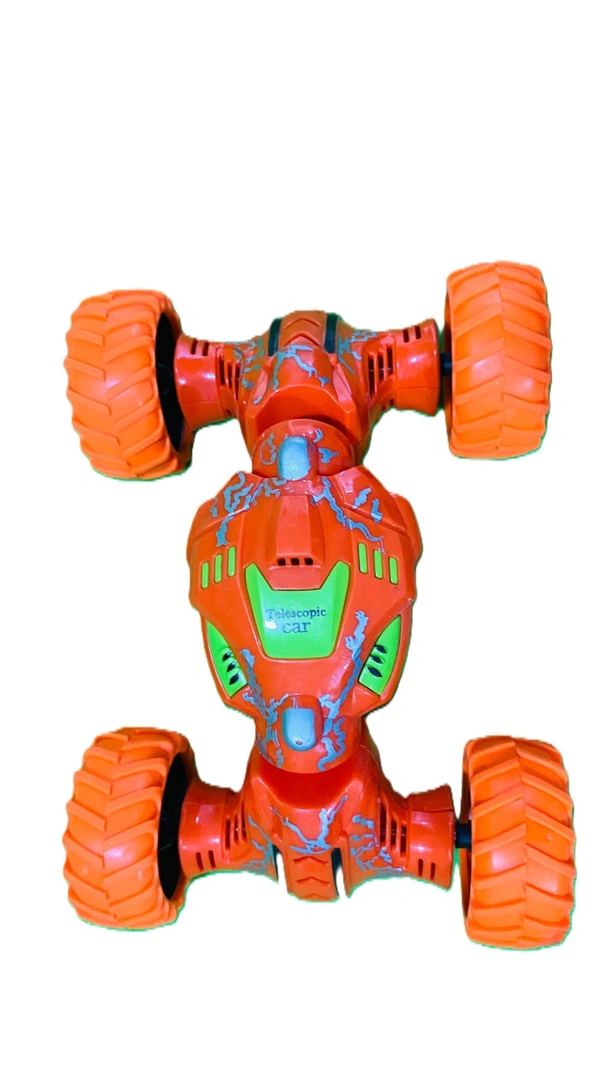 DTX Telescopic Car Toy Double Sided Pull Stunt Action Car | Non-Electric Stunt Cars |  - Orange