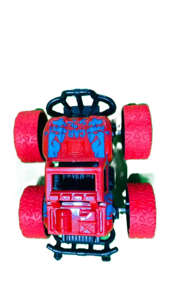 4*4 Mini Monster Car Truck Toy for Kids | Friction Powered Rock Crawler Truck | Rubber Spring Shock Absorber Car Toy | Ideal Gift for Kids - Multicolor - Red