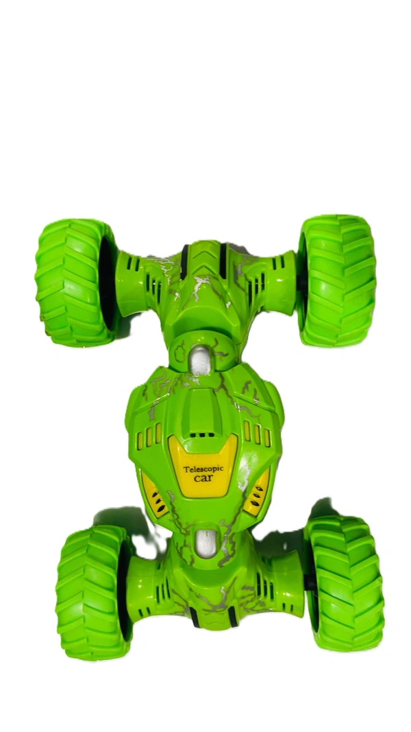 DTX Telescopic Car Toy Double Sided Pull Stunt Action Car | Non-Electric Stunt Cars |  - Green