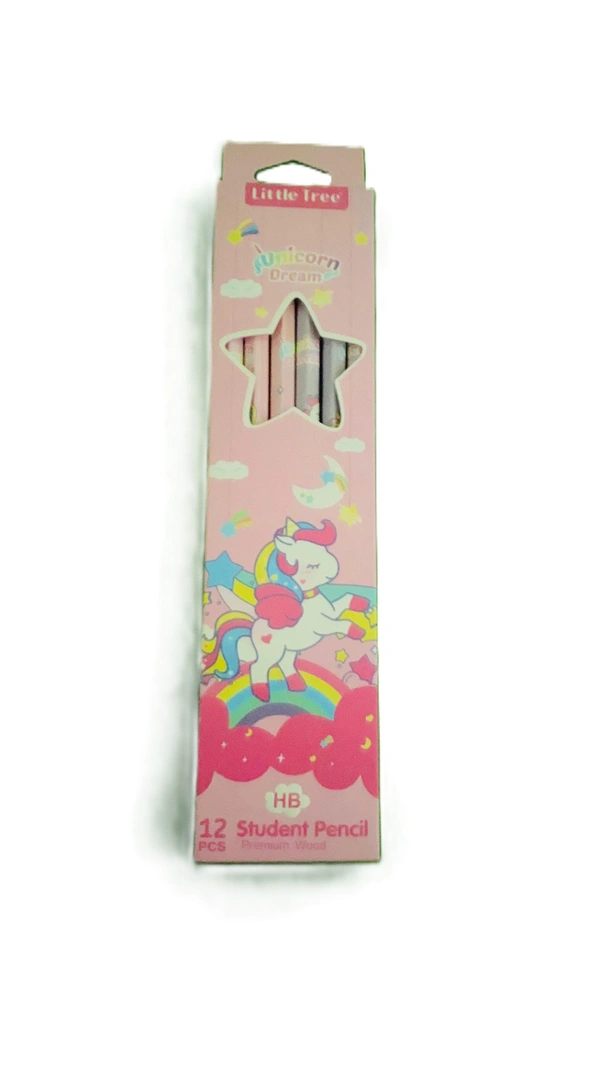 UNICORN DREAM Little Tree | HB Student Pencil 12Pcs | Premium Wood  - Pink