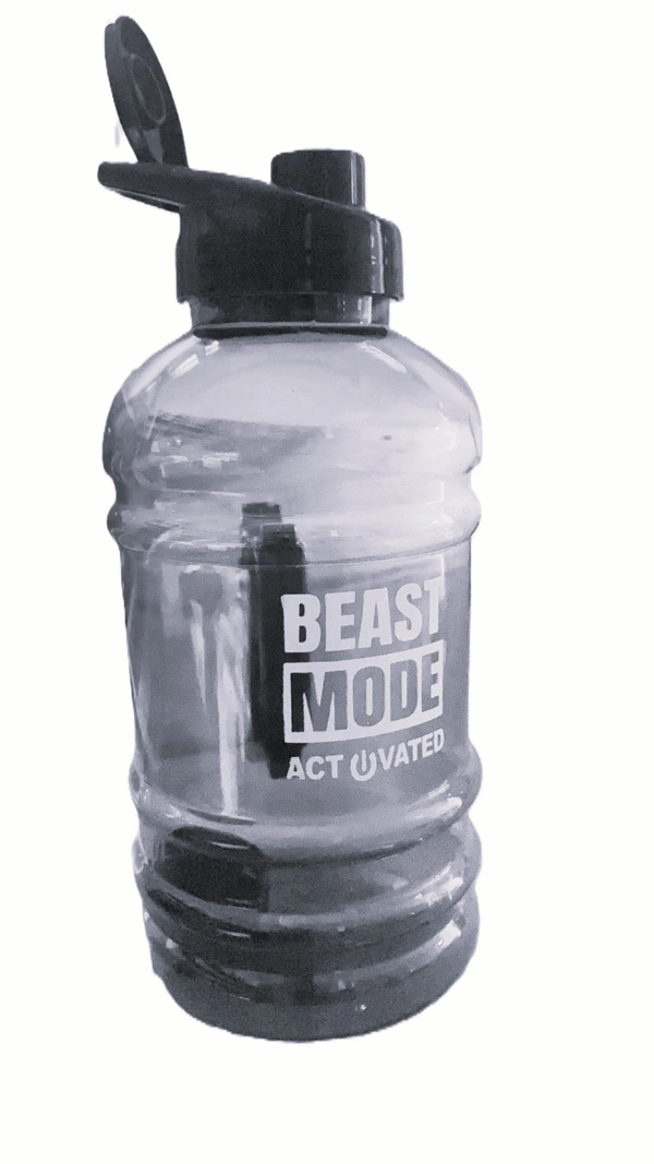 Unleash Your Inner Beast with the BEAST MODE ACTIVATED Plastic Water Bottle - 1.5 L, Black