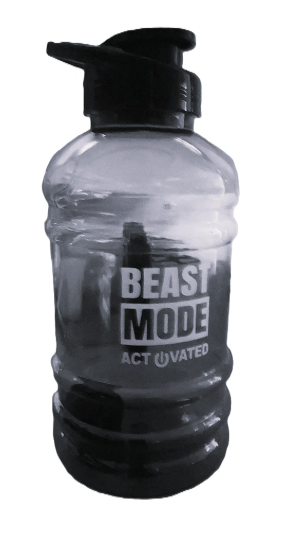 Unleash Your Inner Beast with the BEAST MODE ACTIVATED Plastic Water Bottle - 1.5 L, Black