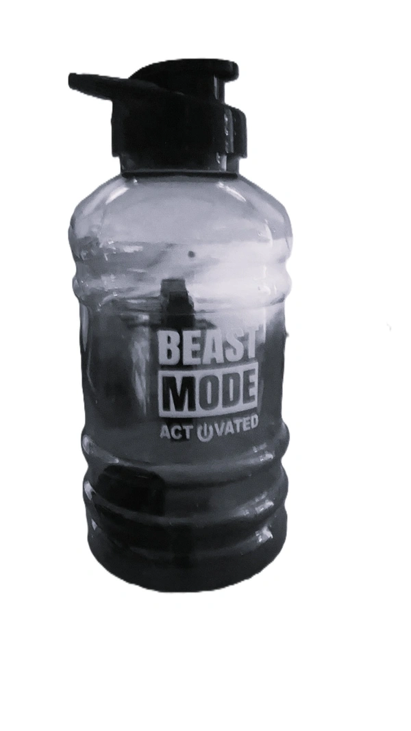 Unleash Your Inner Beast with the BEAST MODE ACTIVATED Plastic Water Bottle - 1.5 L, Black