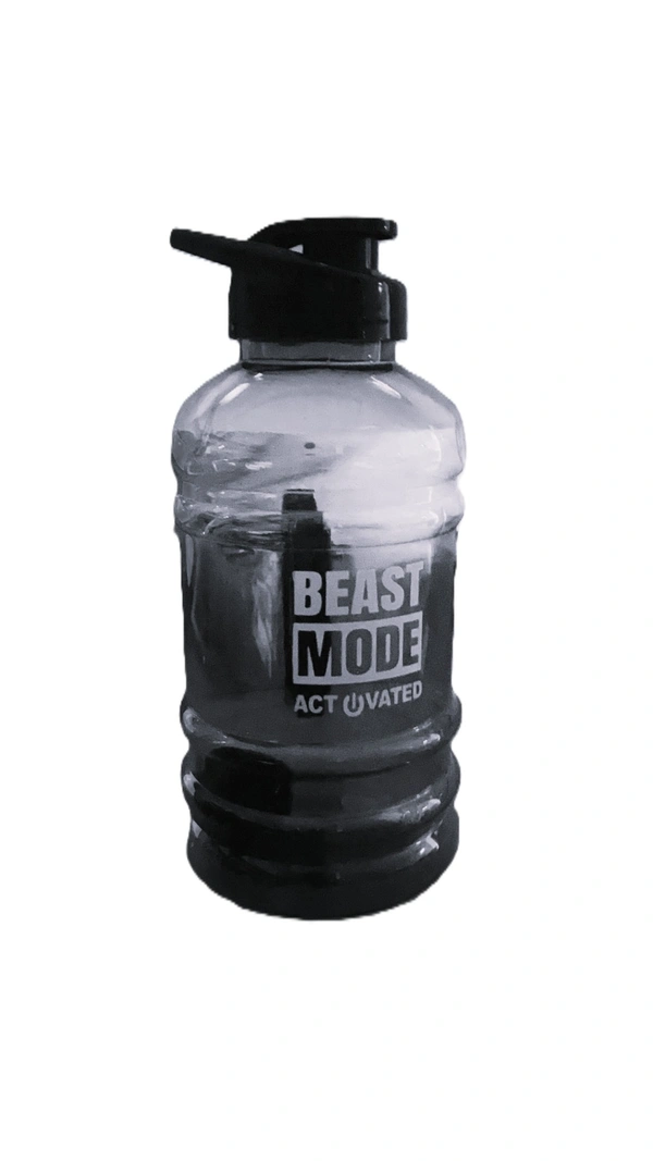 Unleash Your Inner Beast with the BEAST MODE ACTIVATED Plastic Water Bottle - 1.5 L, Black