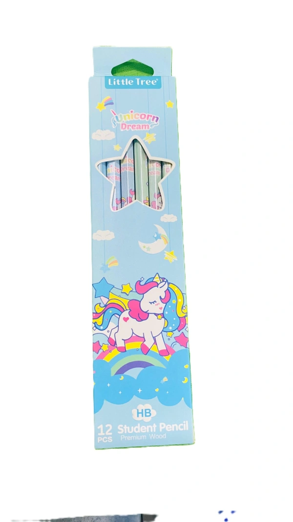 UNICORN DREAM Little Tree | HB Student Pencil 12Pcs | Premium Wood  - Blue