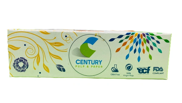 Century 2 Ply 100% Virgin Pulp Soft Facial Tissue Box | Car Tissue - 100 Pulls Per Roll - 20 * 16 cm, White