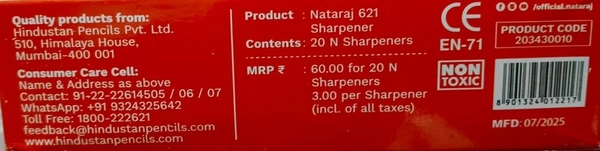 Nataraj 621 Sharpener (20 Pcs)