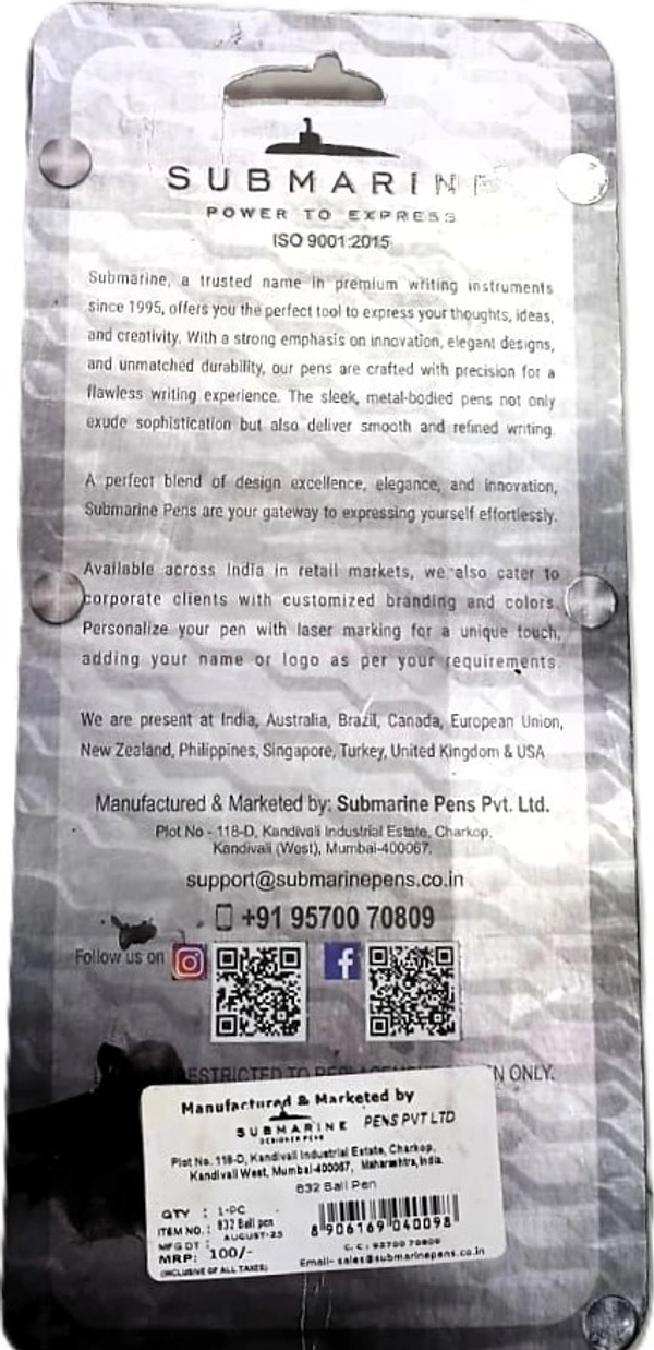 Stainless Steel Metal Ball Pen