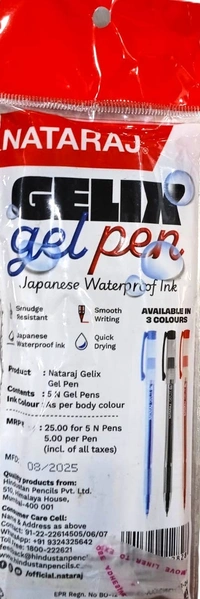 NATARAJ GELIX GEL PEN - Black