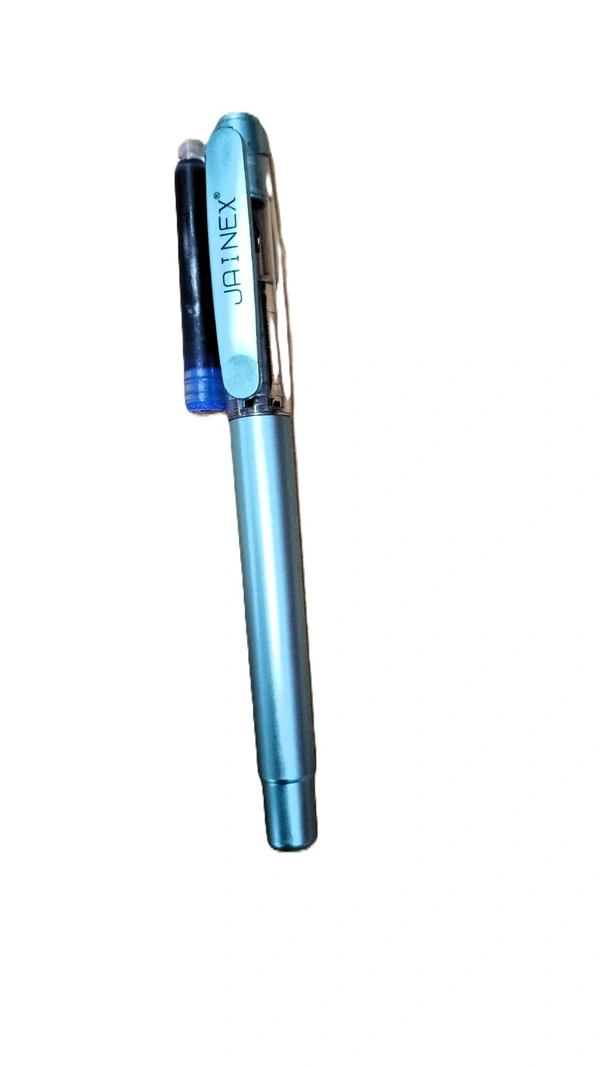 Blue Plastic Jainex Metalic Fountain Pen 1 pcs - Cyan Aqua