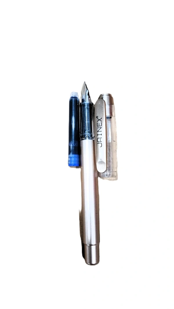 Blue Plastic Jainex Metalic Fountain Pen 1 pcs
