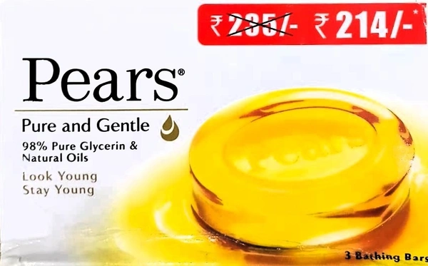 PEARS Pure And Gentle Soap Bar, - 3*125g, Golden Dream