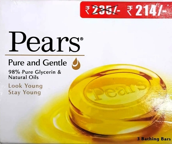 PEARS Pure And Gentle Soap Bar, - 3*125g, Golden Dream